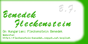 benedek fleckenstein business card